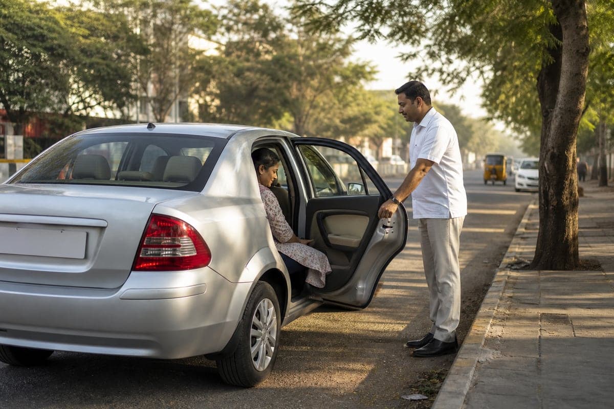 Illustrative view representing cab services in Sangareddy